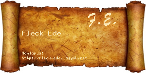 Fleck Ede névjegykártya